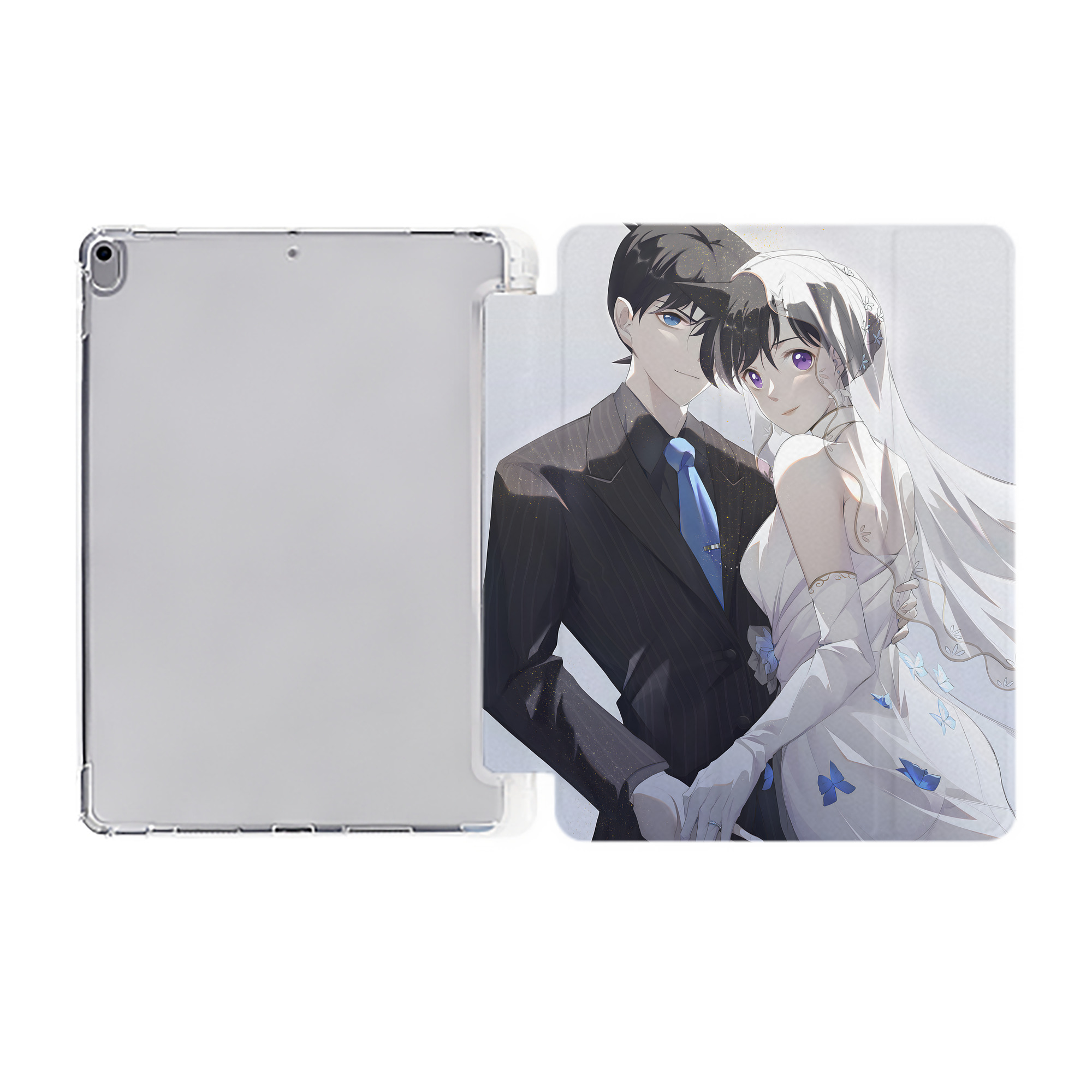 （画像用） 名探偵コナン Detective Conan IPad ケース ペン収納付き 三つ折りスタンド PUレザー×シリコン 対応機種9.5/10.5/10.9インチ